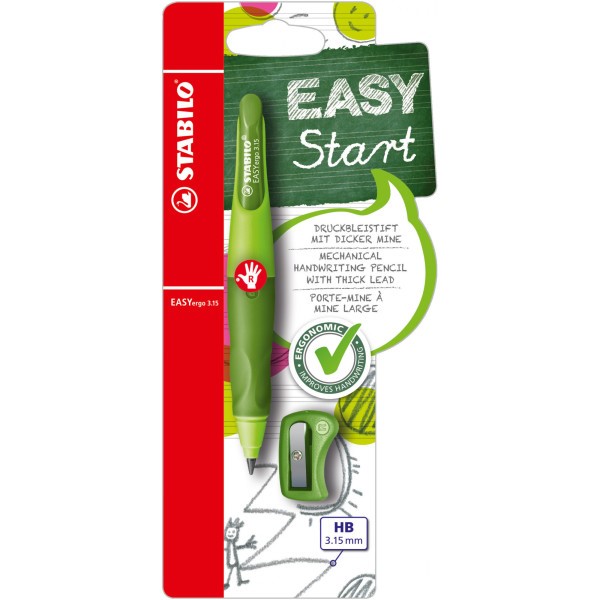 Ołówek automatyczny STABILO EASYergo Start HB 3,15mm dla praworęcznych zielony 4006381468794