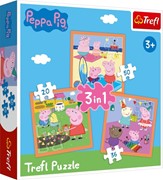 PUZZLE 3W1 TREFL ŚWINKA PEPPA 3+ 5900511348521