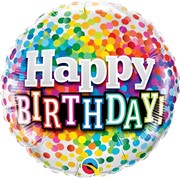 Balon foliowy Happy Birthday Konfetti 071444494939 Balony Bielany Hobby Art