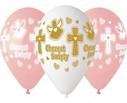 BALONY PREMIUM CHRZEST DZIEWCZYNKA 12" 5SZT 8021886321807 balony bielany Warszawa hobby art 