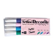 Markery pędzelkowe Artline Decorite Pastel Shades 4 szt. 5037538035216