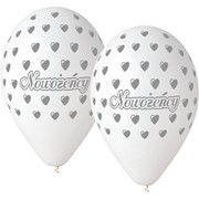 Balony Premium "Nowożeńcy" białe 12" 5 szt.  8021886318920 balony bielany Warszawa hobby art 