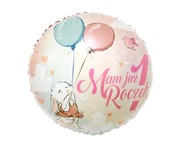 Balon foliowy MAM JUŻ ROCZEK  45 cm GIRL 5902973128932 Balony Bielany Hobby Art Warszawa Balony Bielany Hobby Art