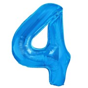 Balon foliowy CYFRA "4" niebieski 100 cm  6665574502844 Balony Bielany Hobby Art