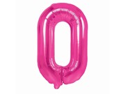 Balon foliowy cyfra "0" ciemnoróżowy 100cm 5904610100547 Balony Bemowo Hobby Art