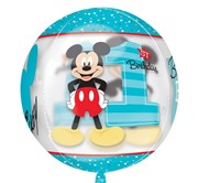 Balon foliowy cyfra 1, MICKEY 1 urodziny, przezroczysty, 16 cali 026635343466 Balony Bielany Hobby Art