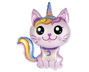 Duży Balon foliowy Magiczny kot tęczowy jednorożec 8435102336801 Balony Bielany Hobby Art