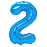 Balon foliowy CYFRA "2" niebieski 100 cm  6665574502820 Balony Bielany Hobby Art