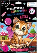 Wydrapywanka z kolorowanką 2w1 Kidea Kotki 5906601707018