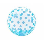 Balon transparentny niebieski grochy, foliowy 5902973129724 Balony Bielany Hobby Art