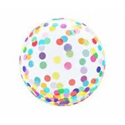 Balon transparentny kolorowe grochy, foliowy 5902973129748  Balony Bielany Hobby Art