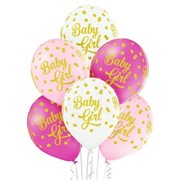 Balony Baby Girl Dots, D11, 30 cm, 6 szt. 5414391002935 balony bielany