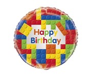 Balon foliowy KLOCKI, 46 cm 026635421942 Balony Bielany Hobby Art