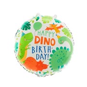 Balon foliowy Happy Birthday dinozaury, 45 cm 5904610148730 Balony Bielany Hobby Art