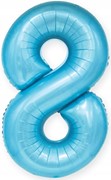 Balon foliowy CYFRA "8" jasny niebieski 100cm 6665574500505 100 cm  balony bielany hobby art