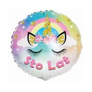 Balon foliowy Pastelowy Jednorożec - Sto Lat, 18" 5902973143751 balony bielany hobby art