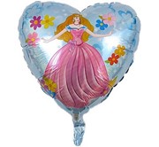 Balon foliowy   SERCE NIEBIESKIE BARBI 18" z helem Warszawa Balony Bielany Hobby Art