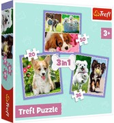 Trefl Puzzle 3w1 Urocze pieski 5900511348545