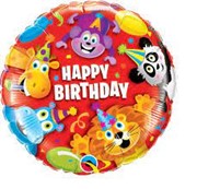 Balon foliowy Zwierzątka Happy Birthday 071444140874 Balony Bielany Hobby Art